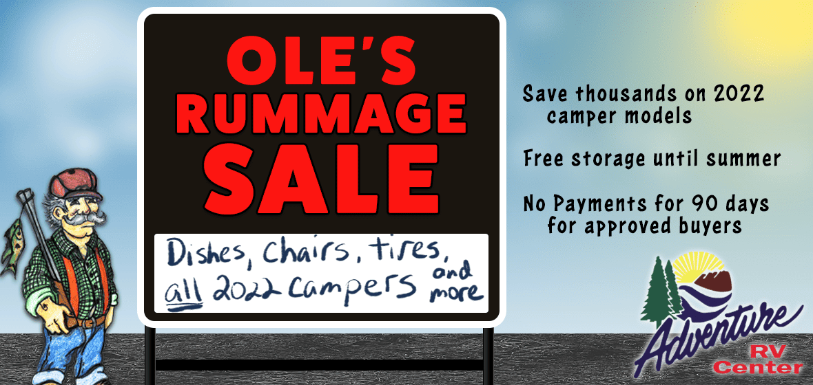 Ole's Rummage Sale - clearance on all 2022 campers