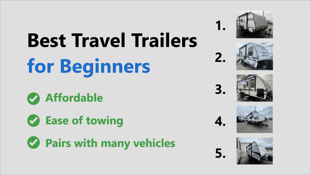 best travel trailers for beginners graphic