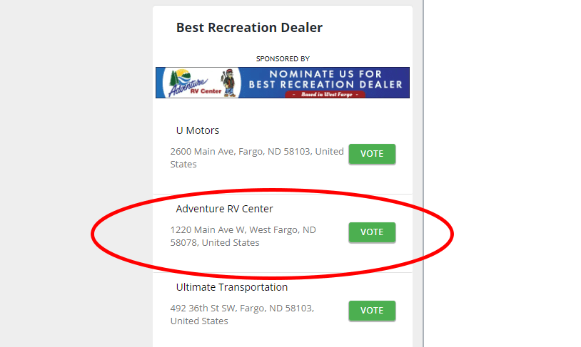 best recreation dealer area